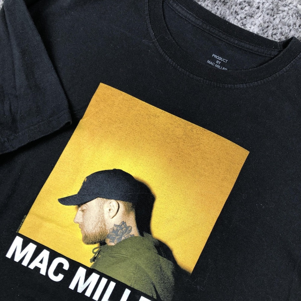 Mac Miller Shirt Mens Large Black Photo Graphic Album Cover Music Hip Hop Tee